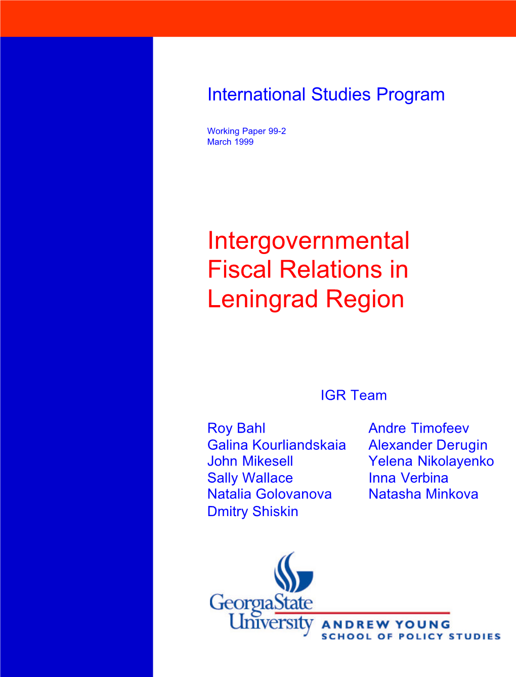 Intergovernmental Fiscal Relations in Leningrad Region