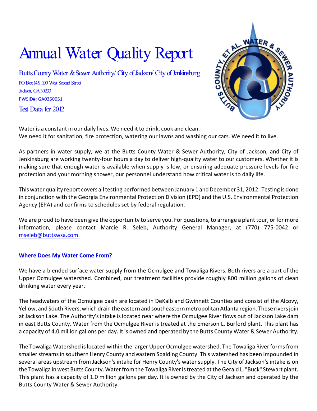 Annual Water Quality Report