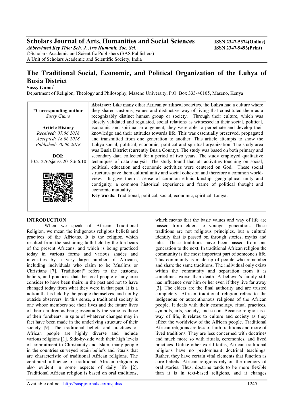 The Traditional Social, Economic, and Politi