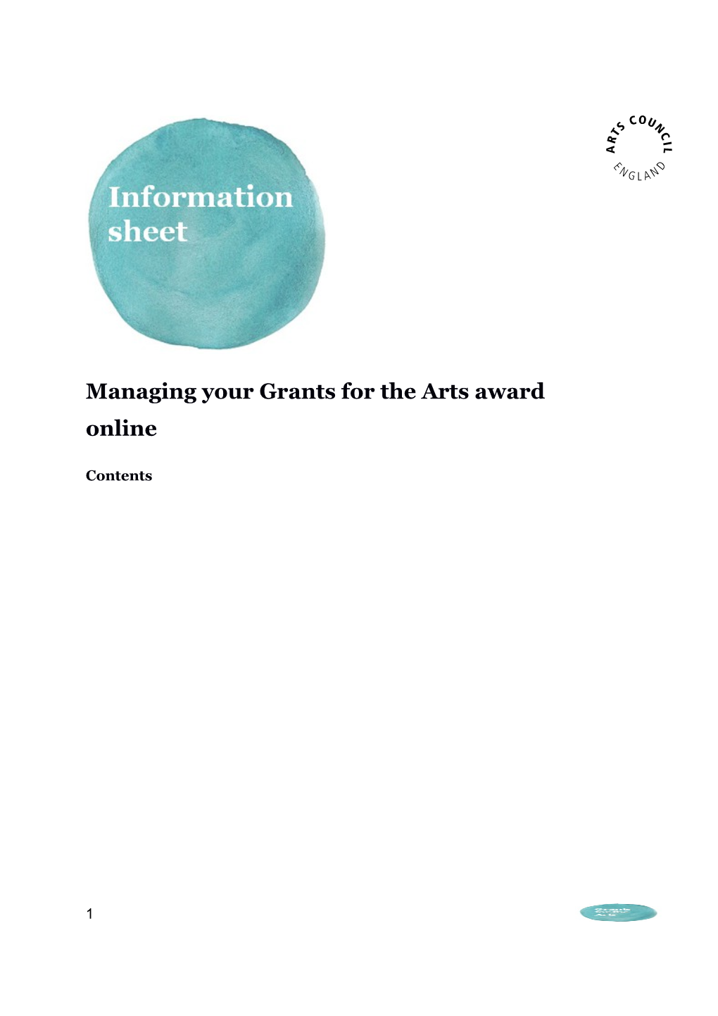 Managing Your Grants for the Arts Award Online