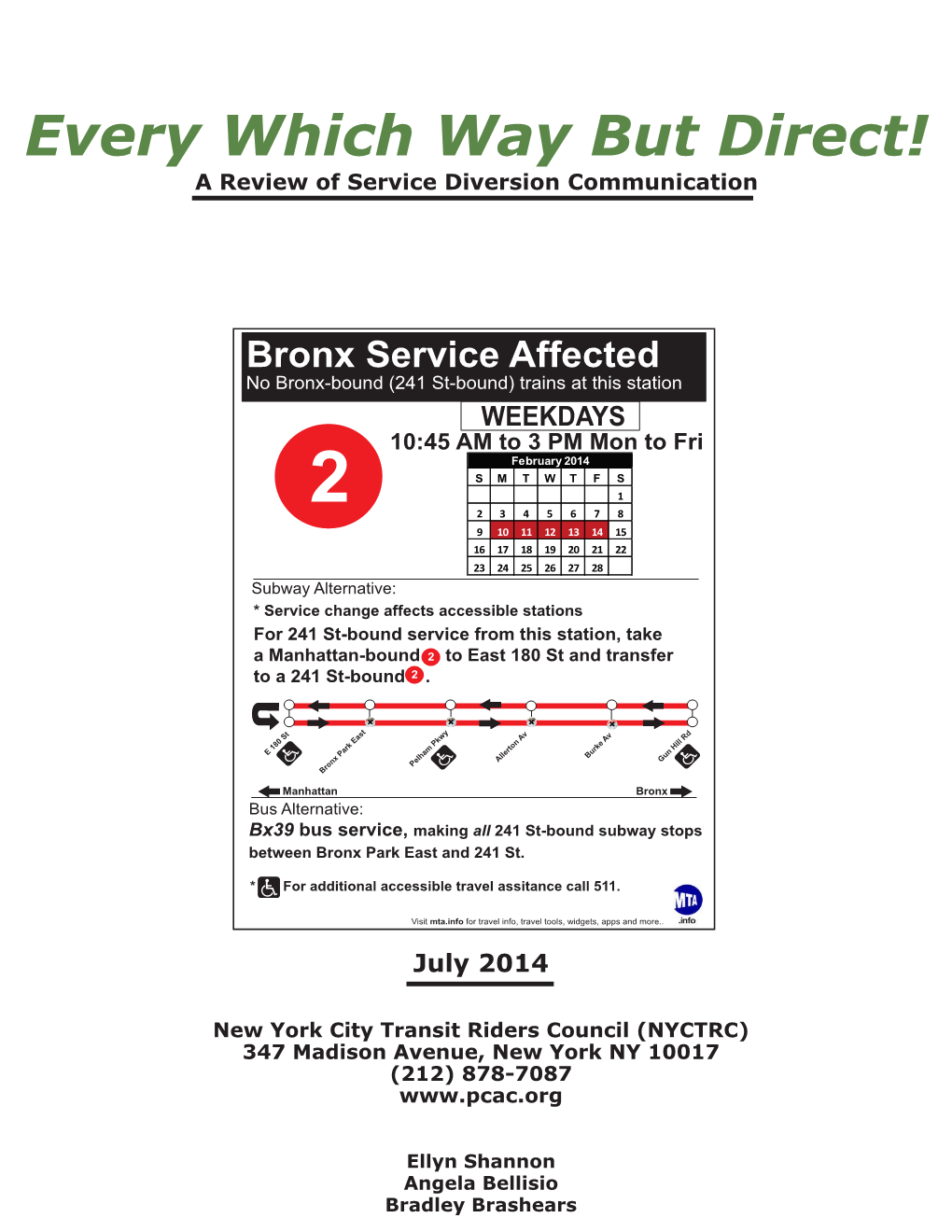 Every Which Way but Direct! a Review of Service Diversion Communication