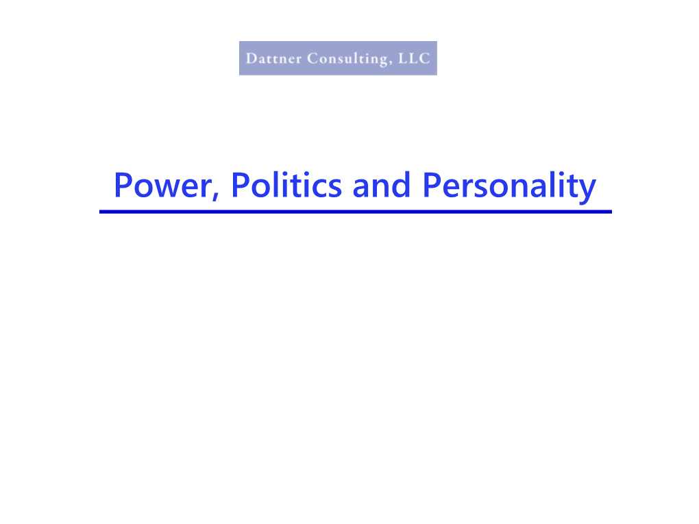 Power, Politics and Personality Conducting Fair Individual Performance Appraisals- Challenges