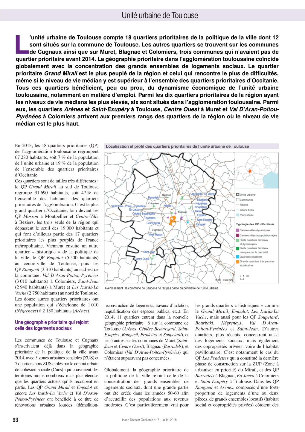 L'unité Urbaine De Toulouse Compte 18 Quartiers Prioritaires De