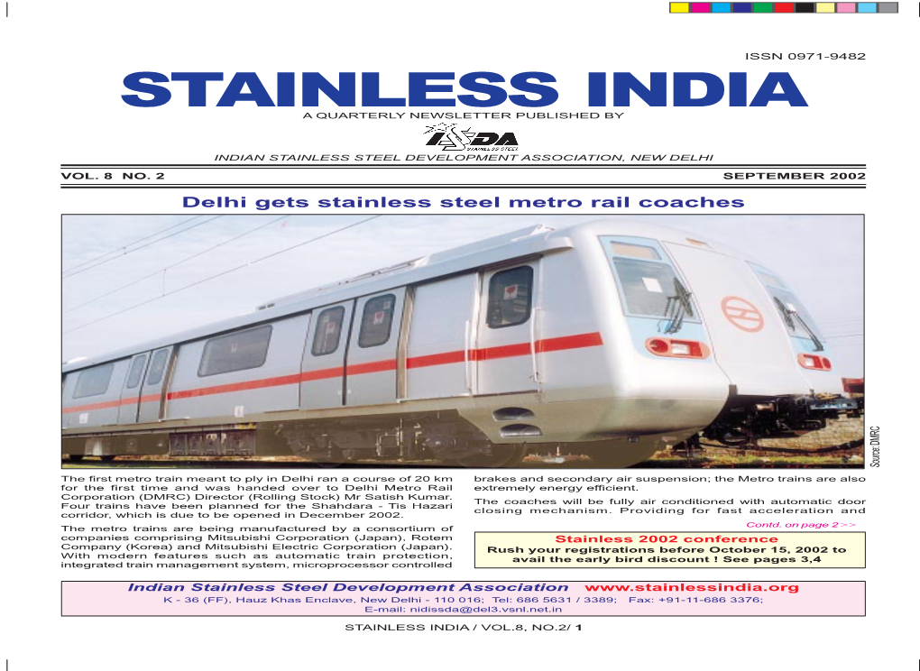 STAINLESS INDIA Isibars Ltd a QUARTERLY NEWSLETTER PUBLISHED by Viraj Is Having a Good Reputation of Its Products in the World Market