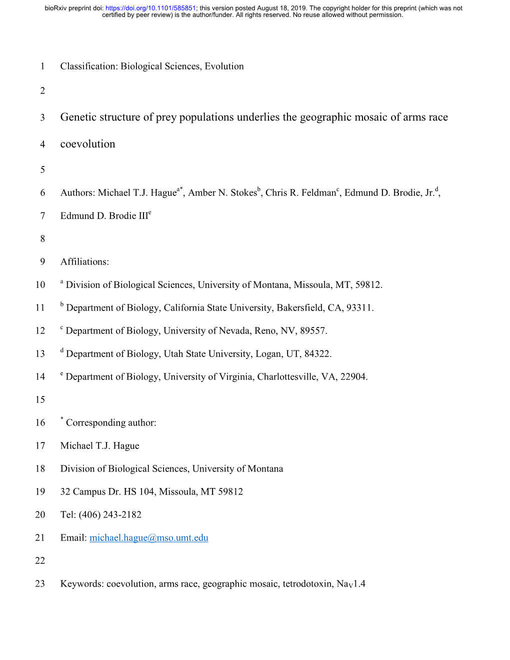 Genetic Structure of Prey Populations Underlies the Geographic Mosaic of Arms Race