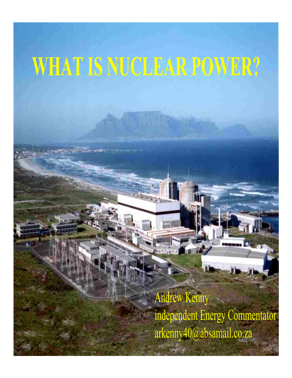 Andrew Kenny Independent Energy Commentator Arkenny40@Absamail.Co.Za the Nuclear Force • There Are Three Main Forces in Nature (Practically): • 1