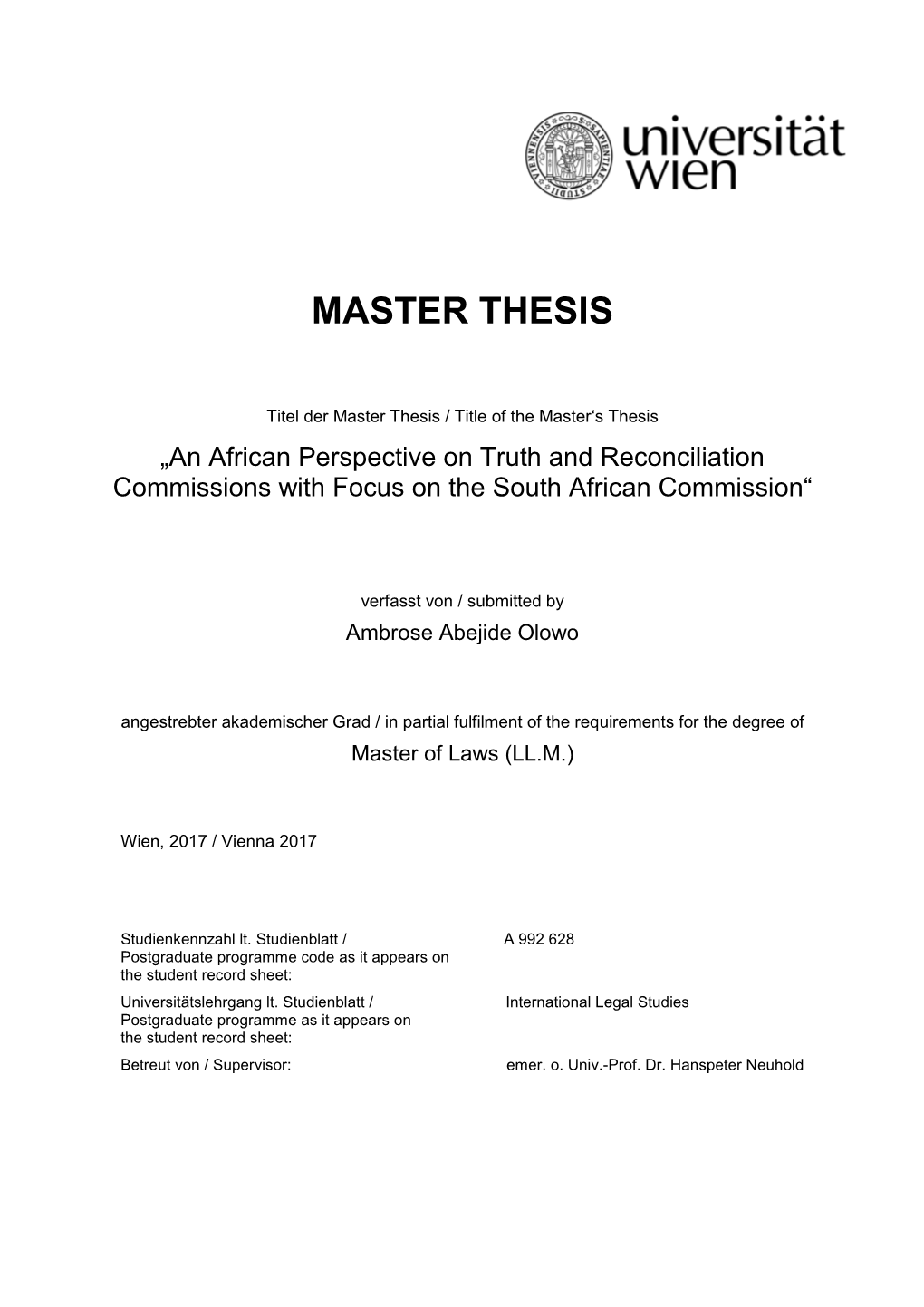 Master Thesis