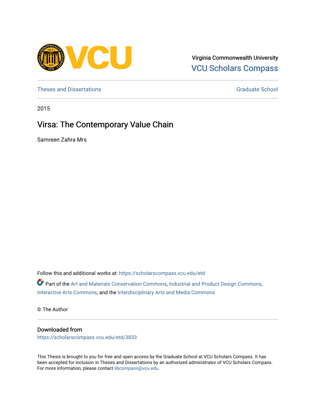 Virsa: the Contemporary Value Chain