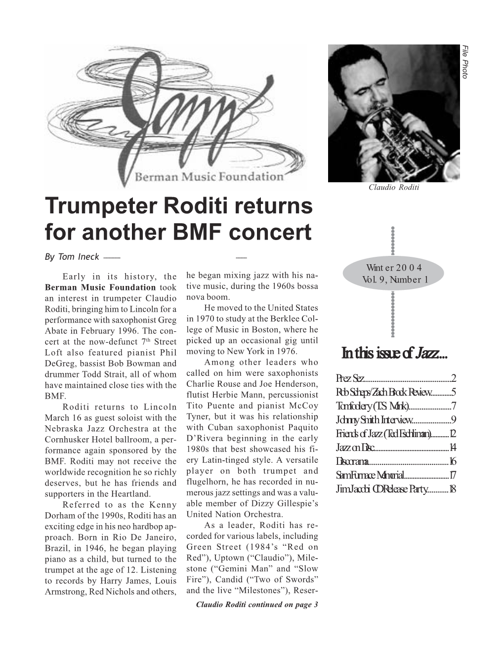 January 2004 Newsletter