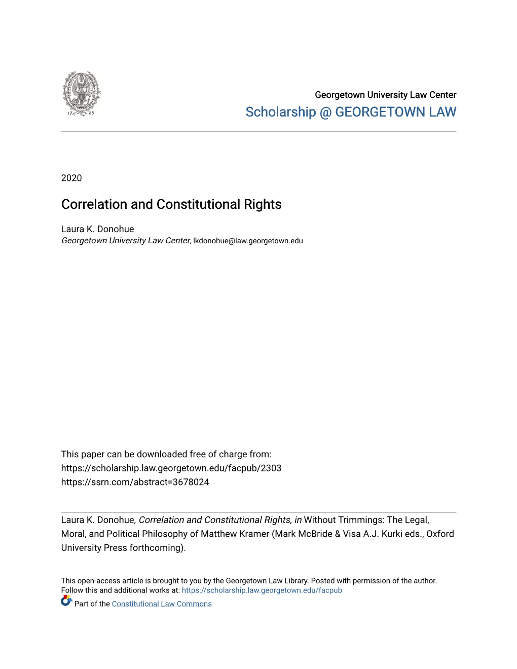 Correlation and Constitutional Rights