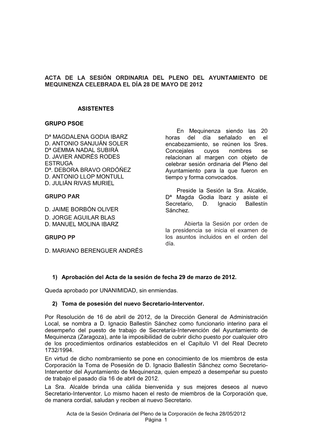 Dictámenes Del Pleno Ordinario De La Corporación De Fecha 30 De Noviembre De 2011