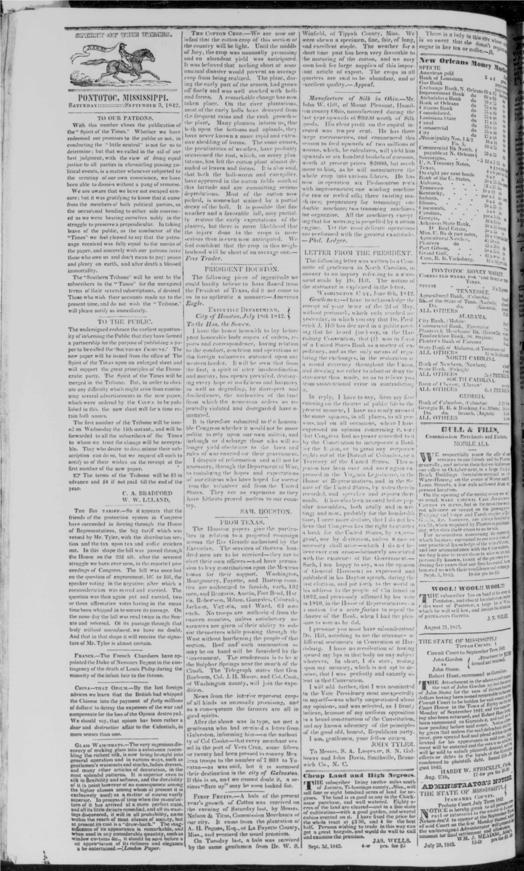 The Spirit of the Times (Pontotoc, Miss.), 1842-09-03, [P ]