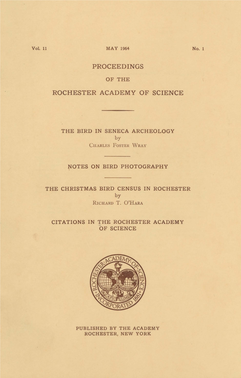 The Bird in Seneca Archaeology, by Charles Foster Wray