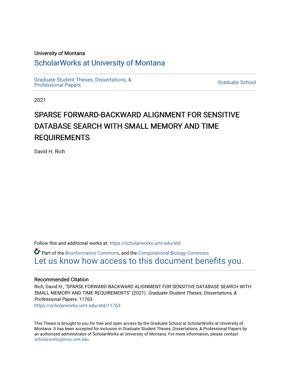 Sparse Forward-Backward Alignment for Sensitive Database Search with Small Memory and Time Requirements