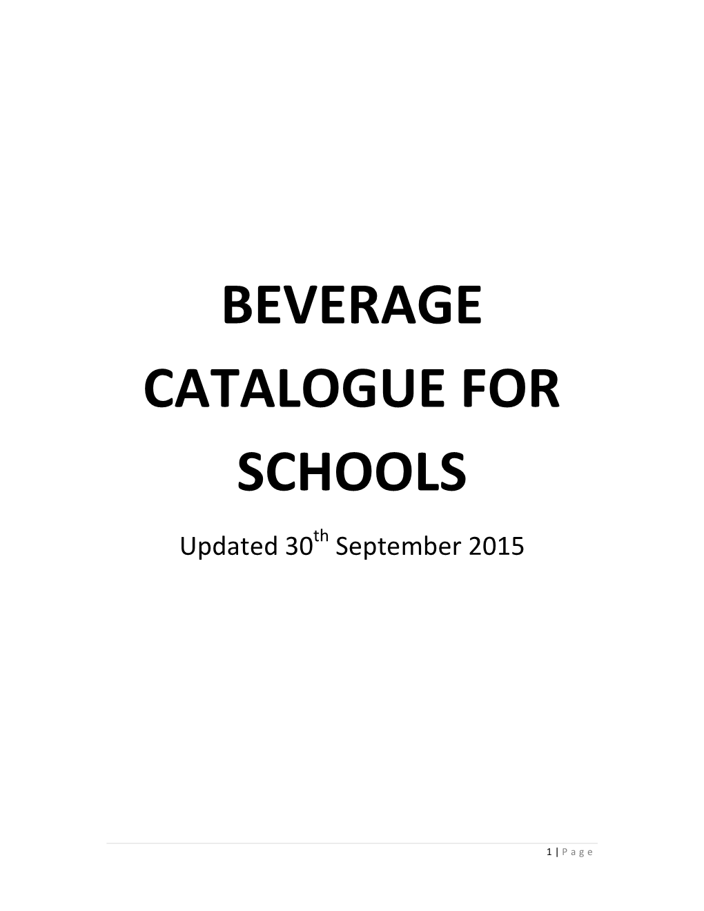 Singapore: Catalogue of Beverages for Schools