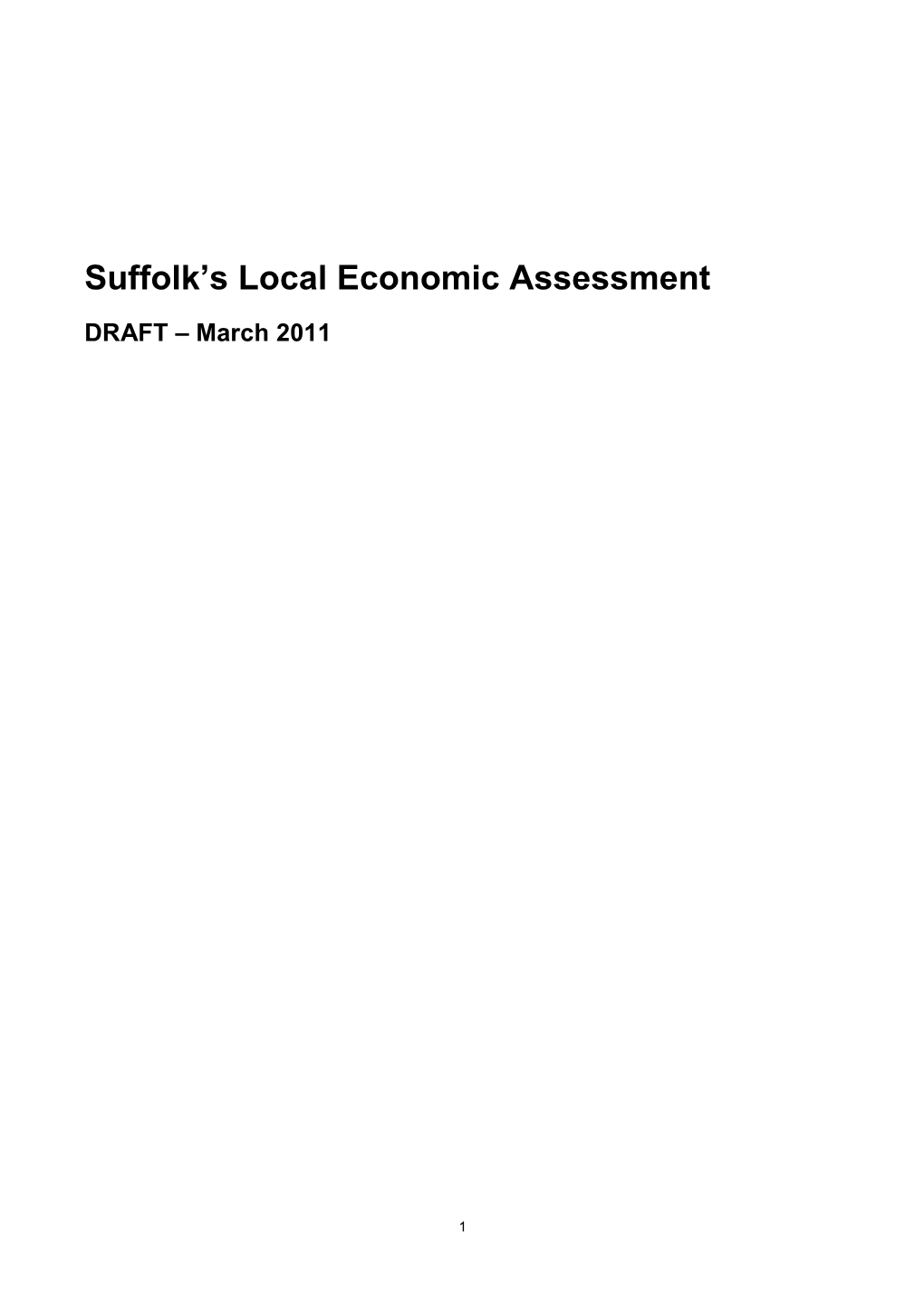 Suffolk's Local Economic Assessment