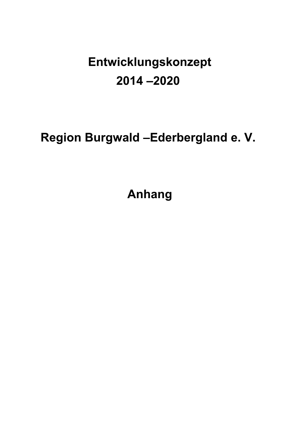 2020 Region Burgwald –Ederbergland E. V. Anhang