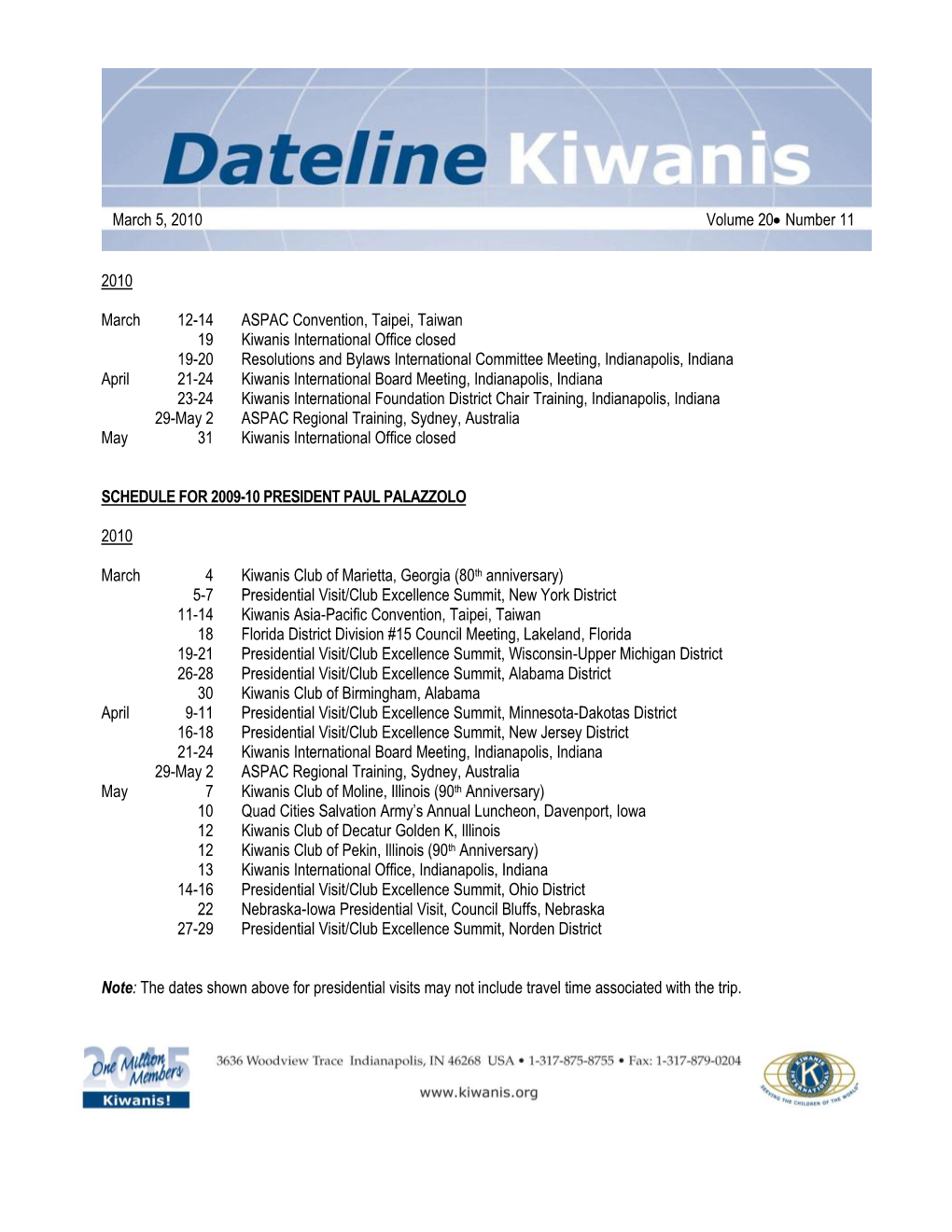 Kiwanis Dateline