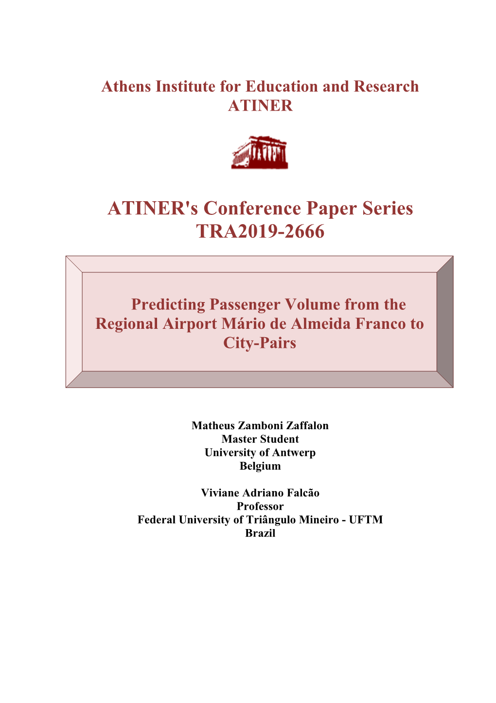 ATINER's Conference Paper Series TRA2019-2666