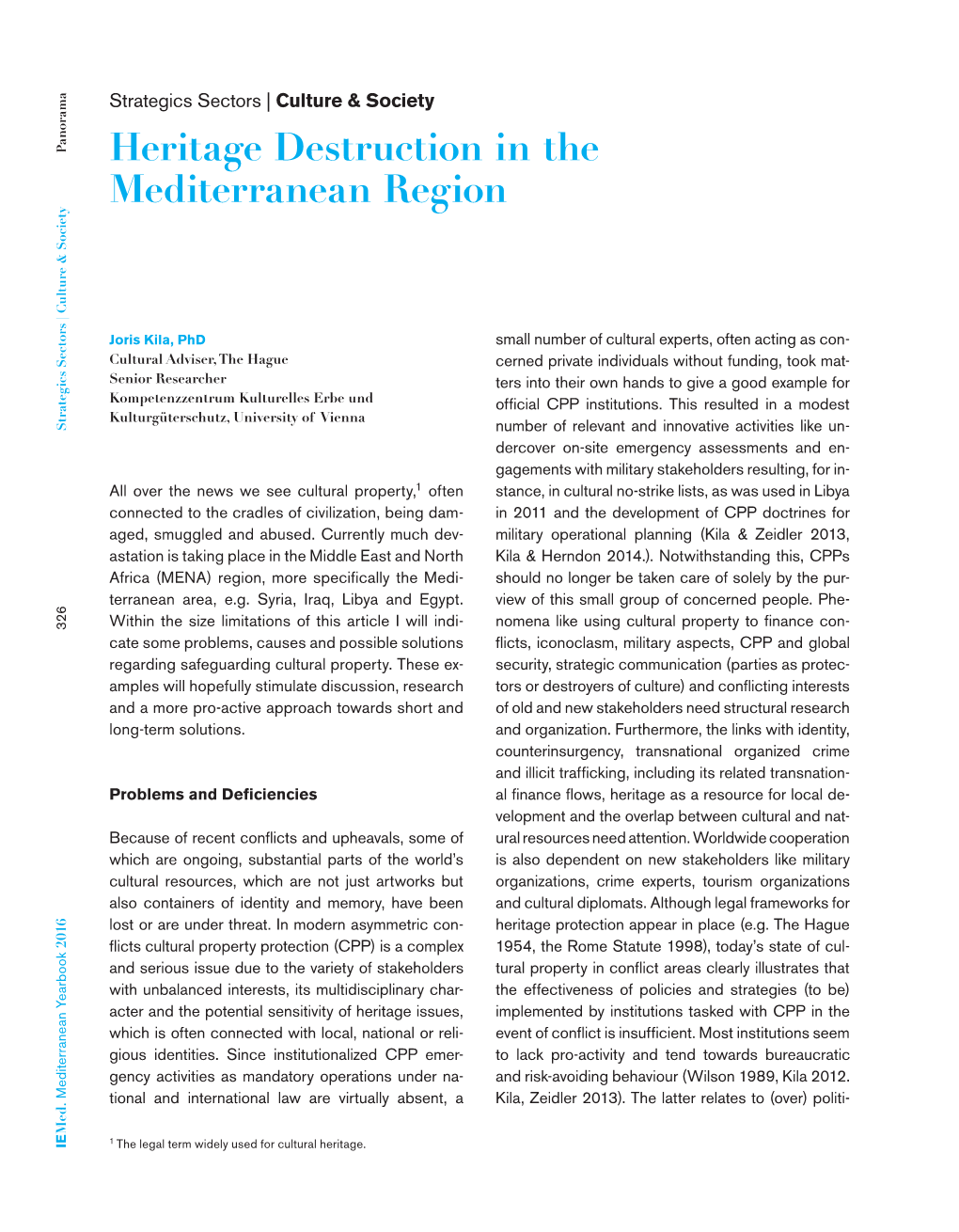Heritage Destruction in the Mediterranean Region