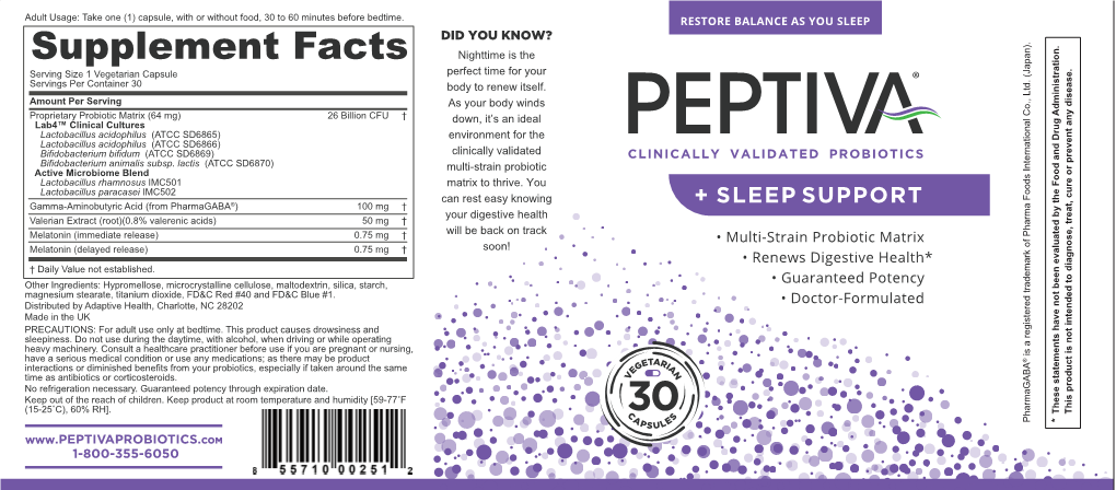Peptiva Box Sleep Support 30 R2
