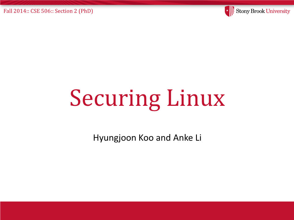 Securing Linux