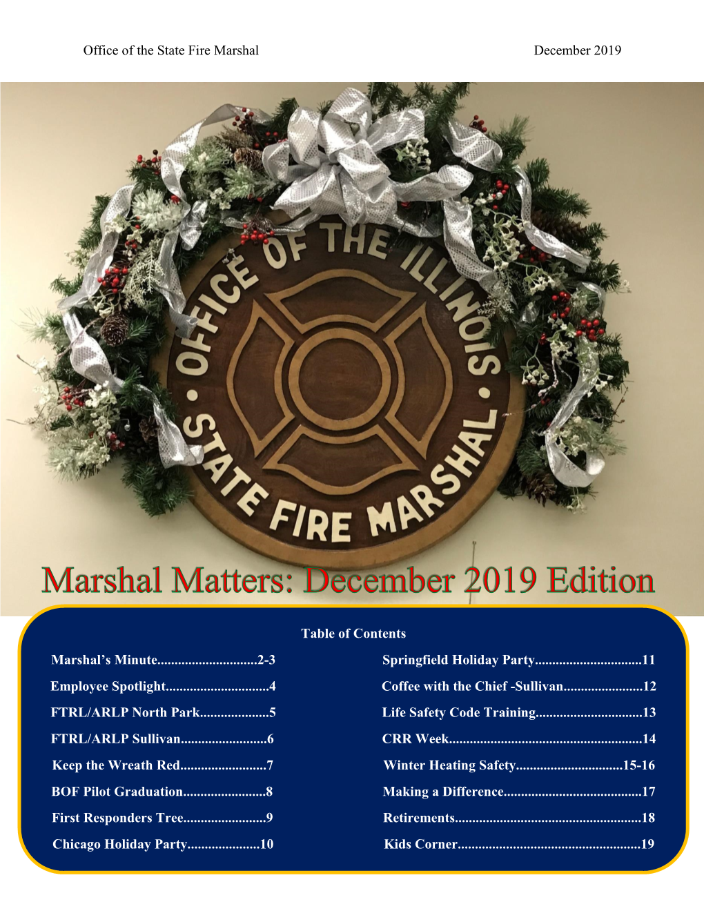 Office of the State Fire Marshal December 2019