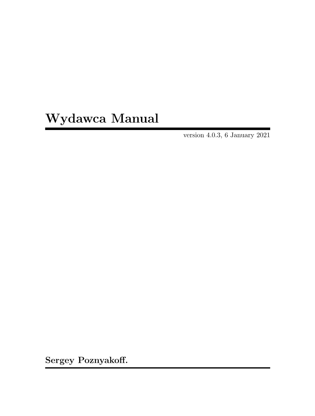 Wydawca Manual Version 4.0.3, 6 January 2021