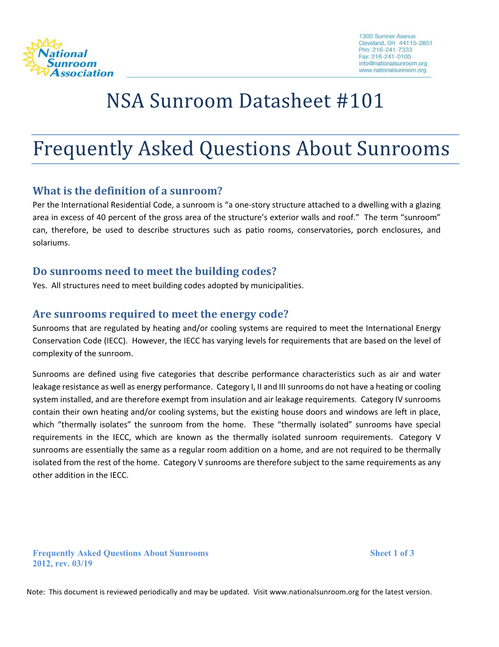 Frequently Asked Questions About Sunrooms