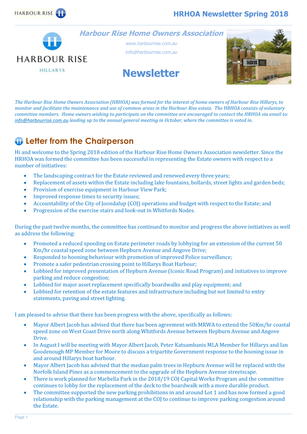 Newsletter Spring 2018