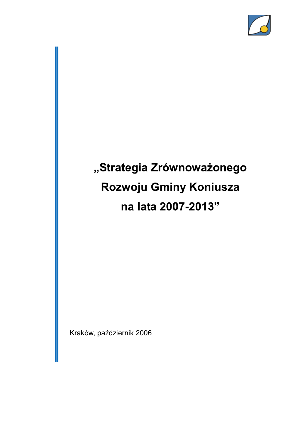 Strategia Zrównoważonego Rozwoju Gminy Koniusza