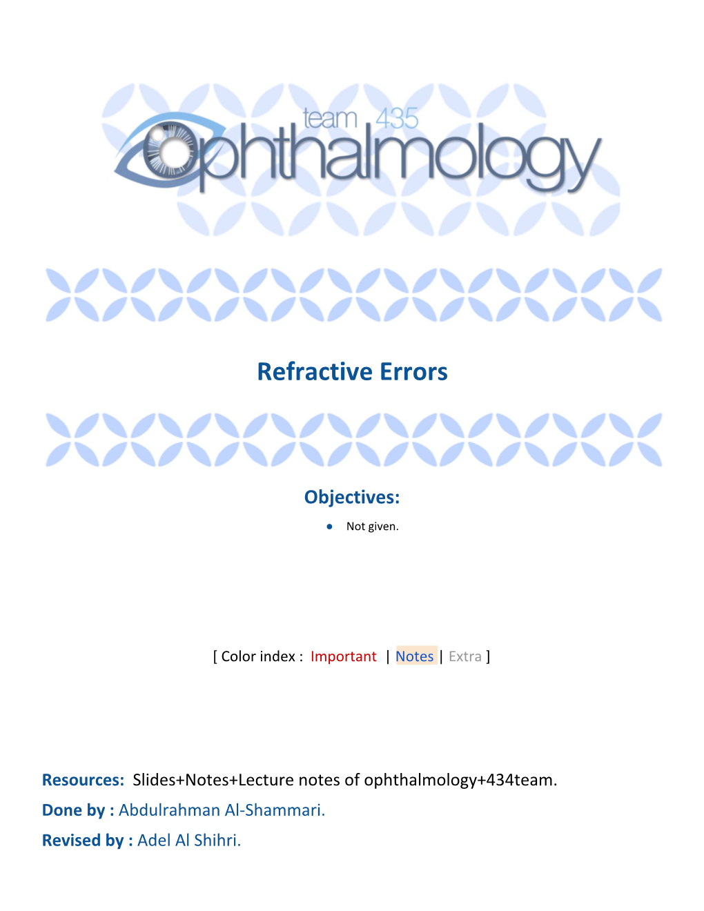 Refractive Errors