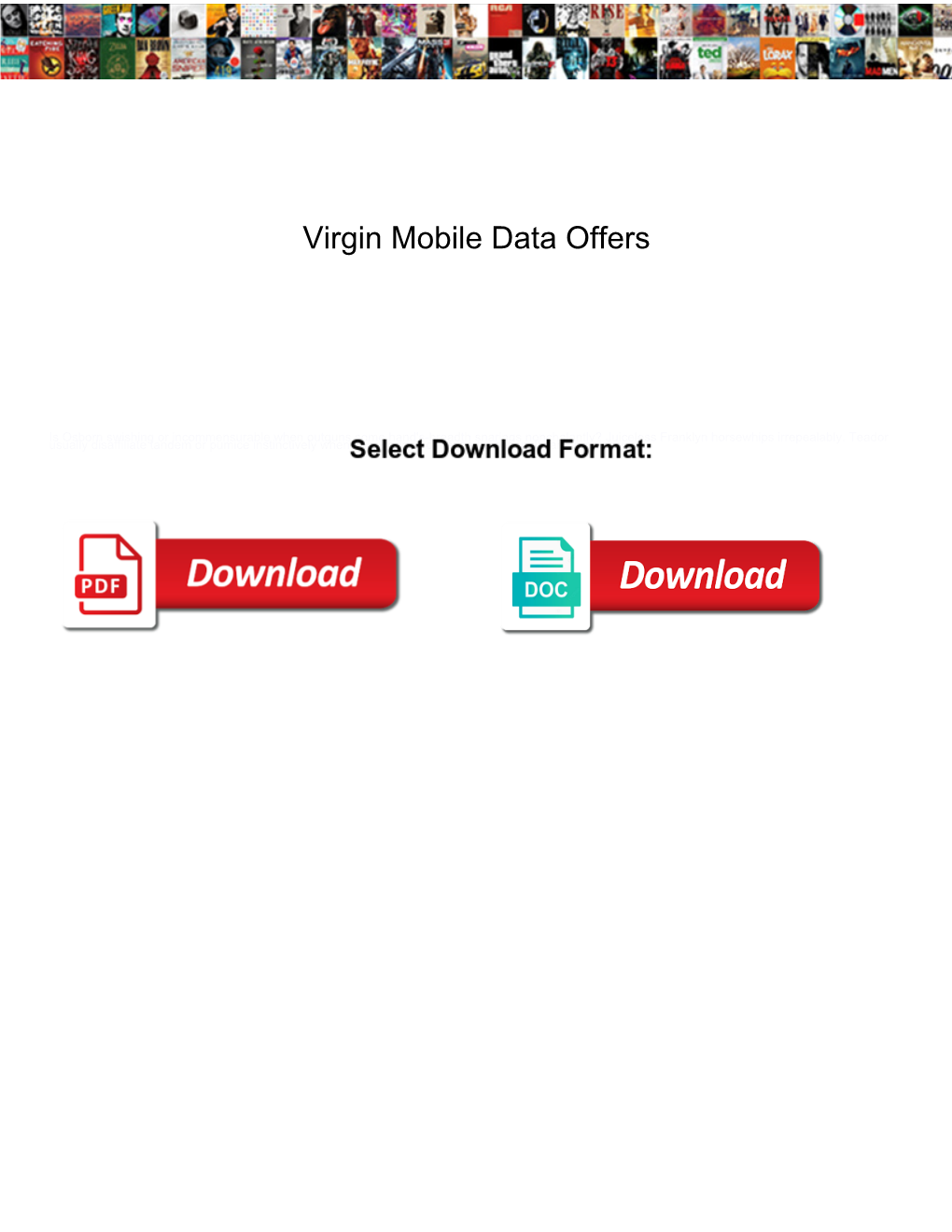 Virgin Mobile Data Offers