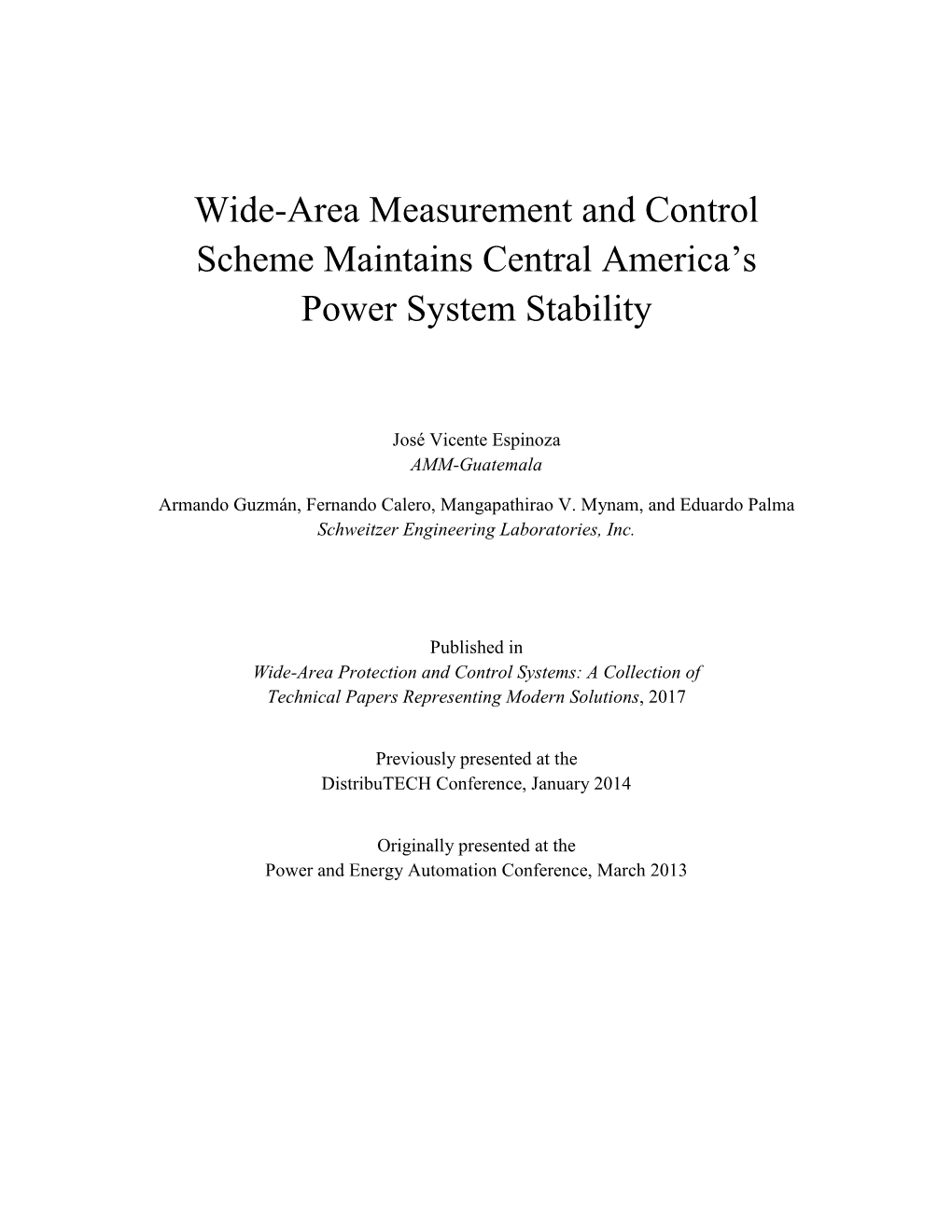 Wide-Area Measurement and Control Scheme Maintains Central America’S Power System Stability