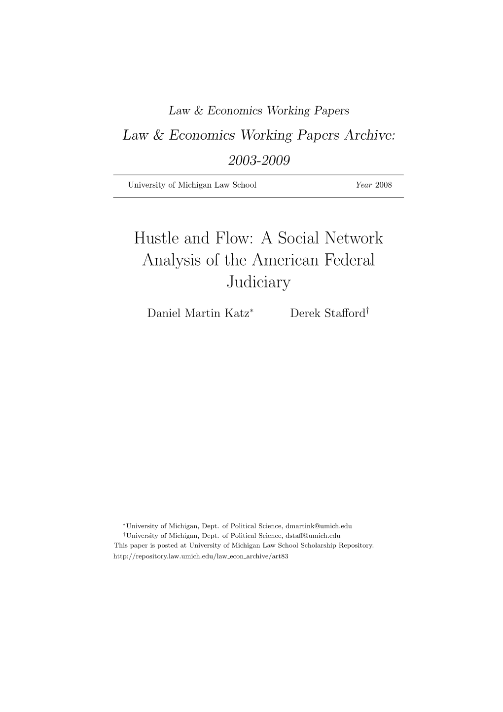 A Social Network Analysis of the American Federal Judiciary