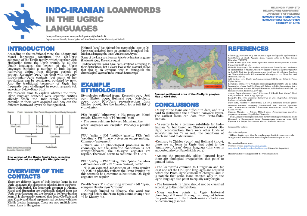 Indo-Iranian Loanwords in the Ugric Languages