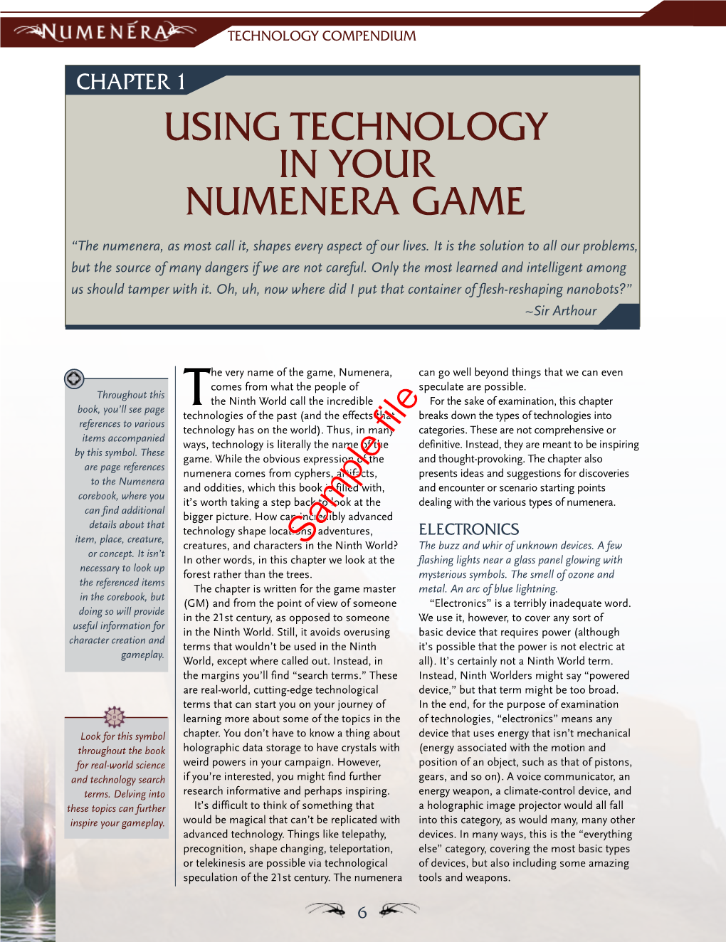 Using Technology in Your Numenera Game