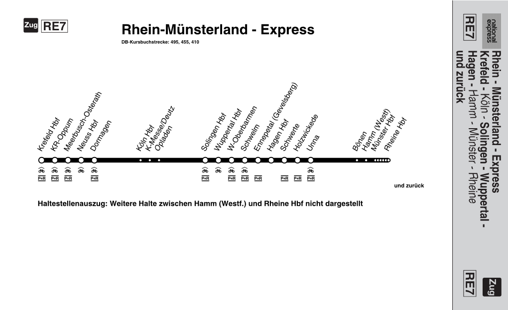 RE7 RE7 Rhein-Münsterland - Express DB-Kursbuchstrecke: 495, 455, 410 Und Zurück Krefeld - Rhein - Münsterland Express Hagen