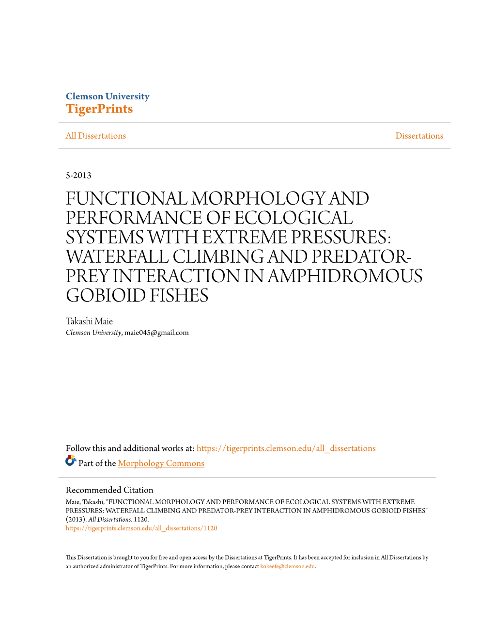 Waterfall Climbing and Predator-Prey Interaction in Amphidromous Gobioid Fishes