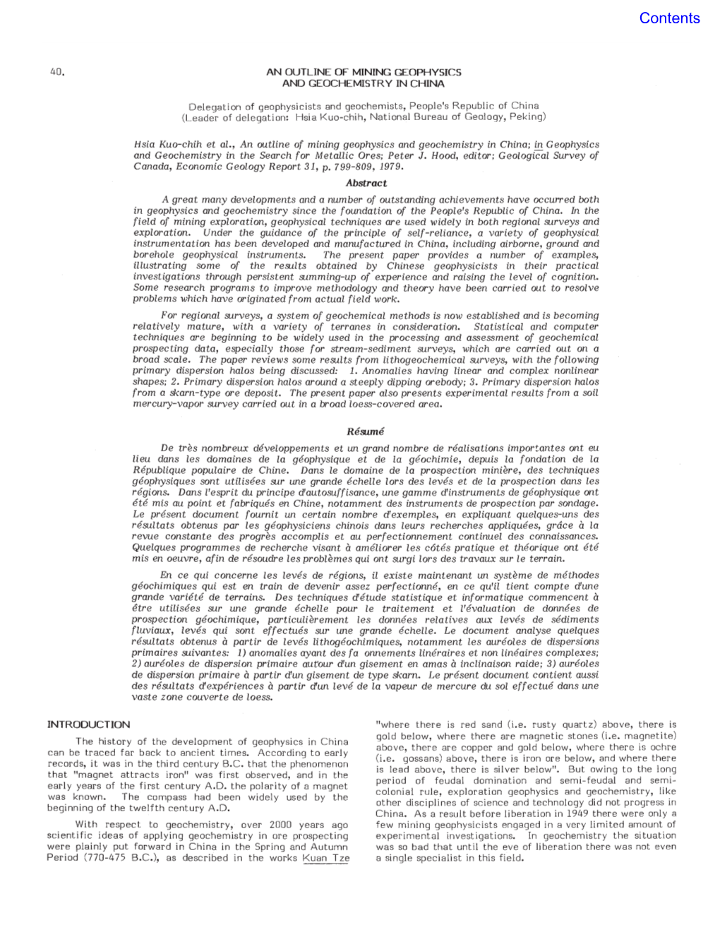 An Outline of Mining Geophysics and Geochemistry in China