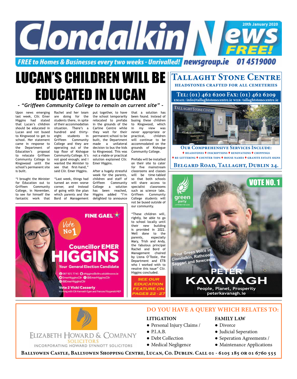 Lucan's Children Will Be Educated in Lucan