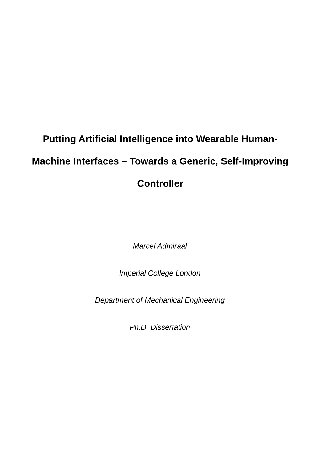 Putting Artificial Intelligence Into Wearable Human- Machine Interfaces