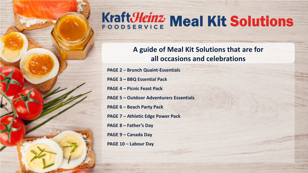 Kraft Heinz Meal Kit Solutions