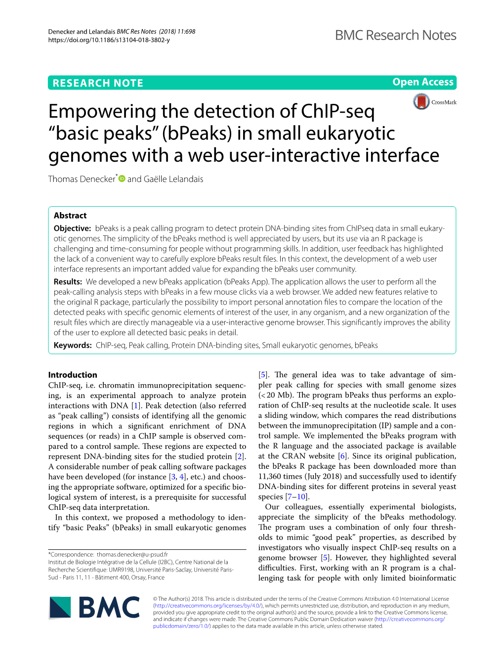 Empowering the Detection of Chip-Seq “Basic Peaks” (Bpeaks) In