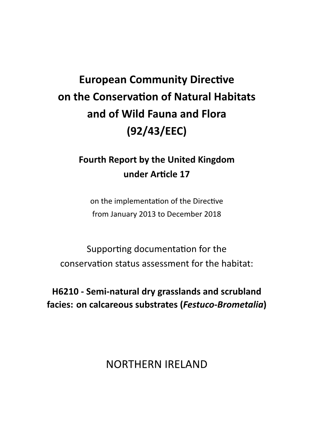 Northern Ireland Information for H6210