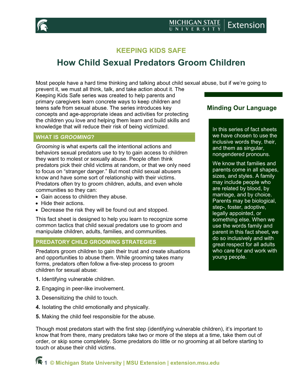 How Child Sexual Predators Groom Children