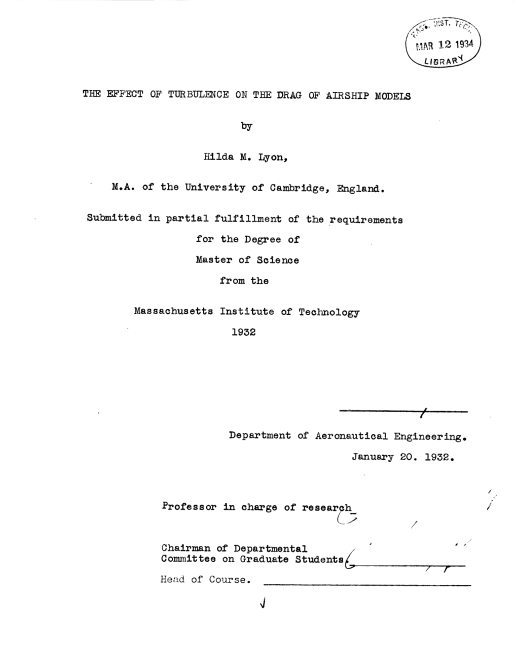 Ar2 12 1934 the Effect of Turbulence on the Drag Of