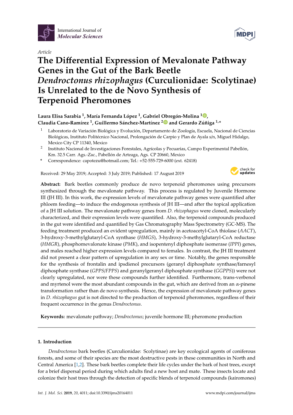 The Differential Expression of Mevalonate Pathway Genes in The