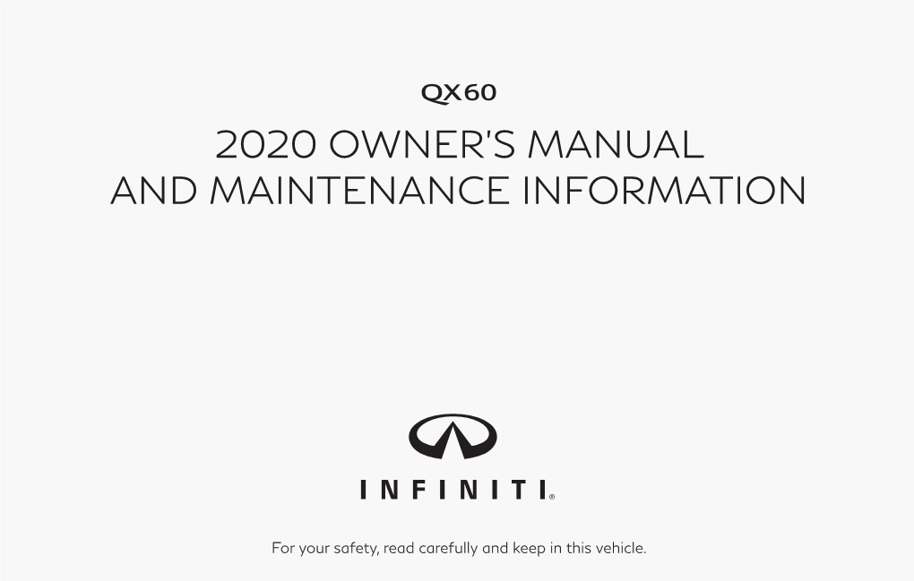 2020 Owner's Manual and Maintenance Information