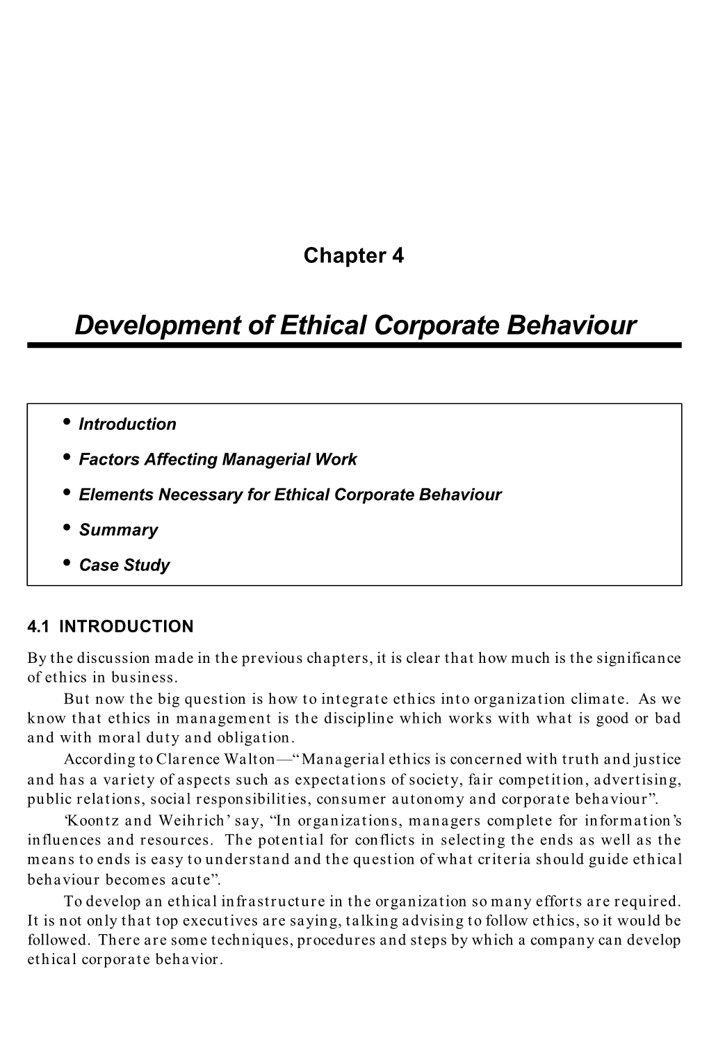 Development of Ethical Corporate Behaviour